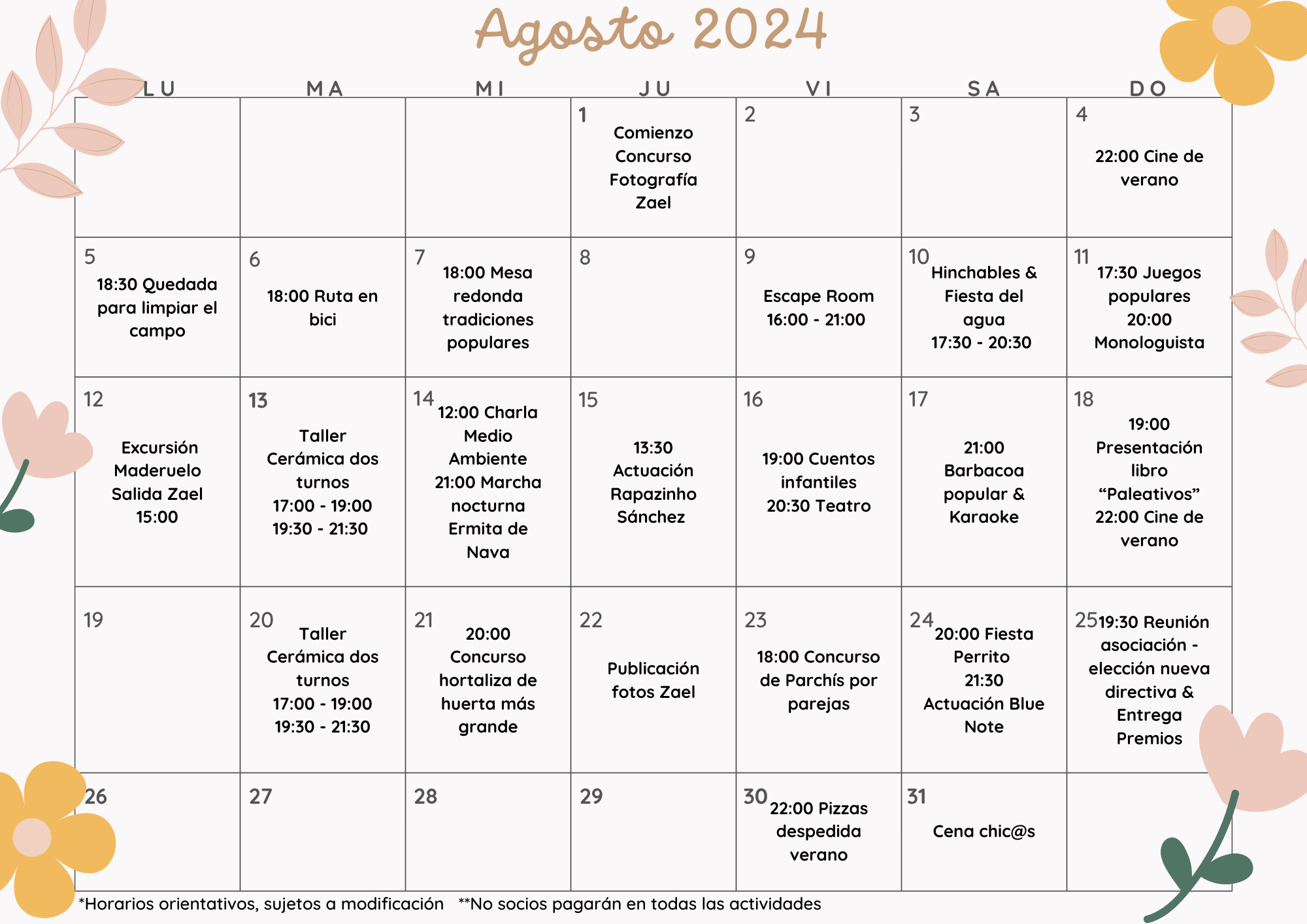 Programa del Agosto Cultural